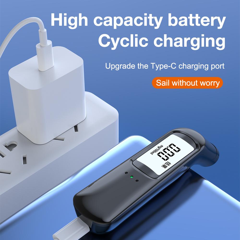 Non-Contact Alcohol Tester LCD Alcohol Breath Detector Portable Breathalyzer Police Alcohol Checker Drunk Driving Testing Tool