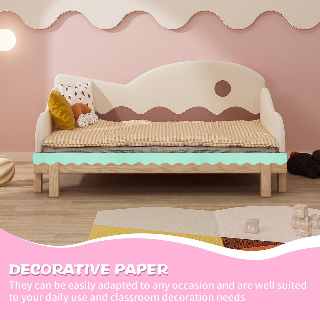 6 Rullar Anslagstavla Kanter Klistermärken 60 m Vågformad Anslagstavla Kantlist Klassrum Anslagstavla Tapet Väggklistermärke