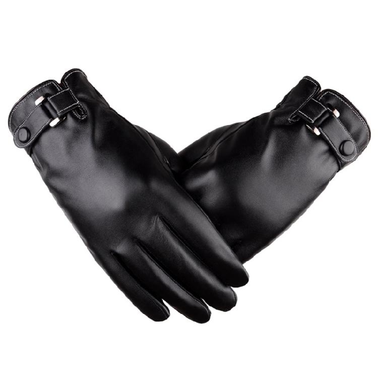 Leather Warm Gloves Full Finger Gloves Touchscreen Driving Fleece Lined Glove