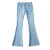 2024 Early Autumn Low-Waisted Slim Fit Flare Jeans for Women with Washed Frayed Hem.