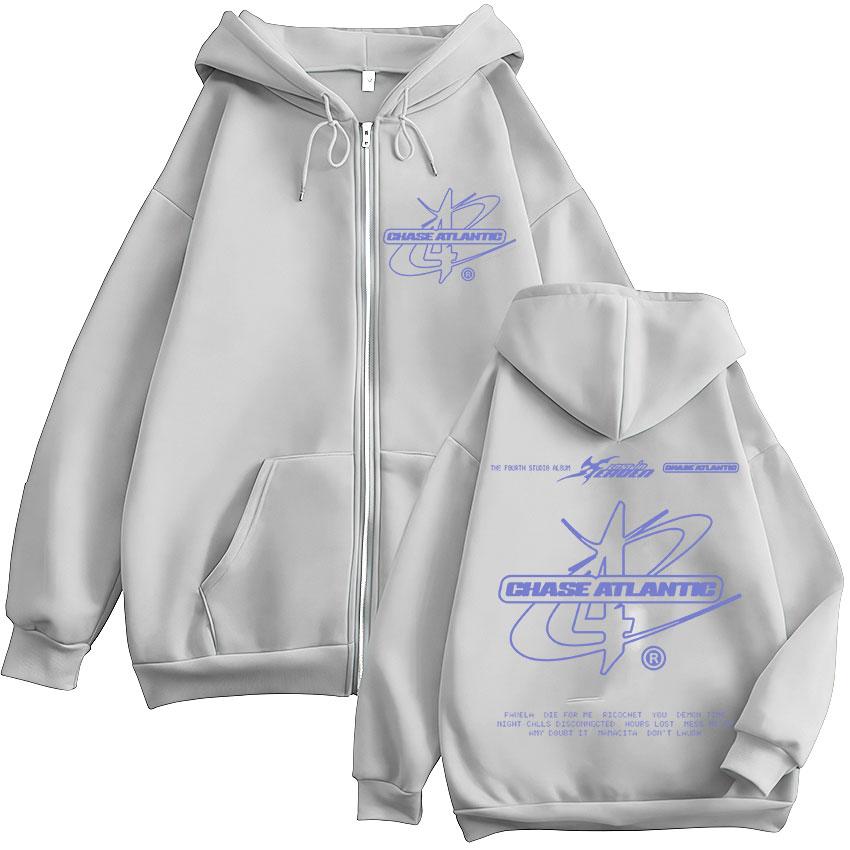 Bluza z kapturem na zamek Rock Band Chase Atlantic Lost in Eruen 4 Tour Nadruk Męska Damska Moda Harajuku Bluza z długim rękawem Y2k Topy