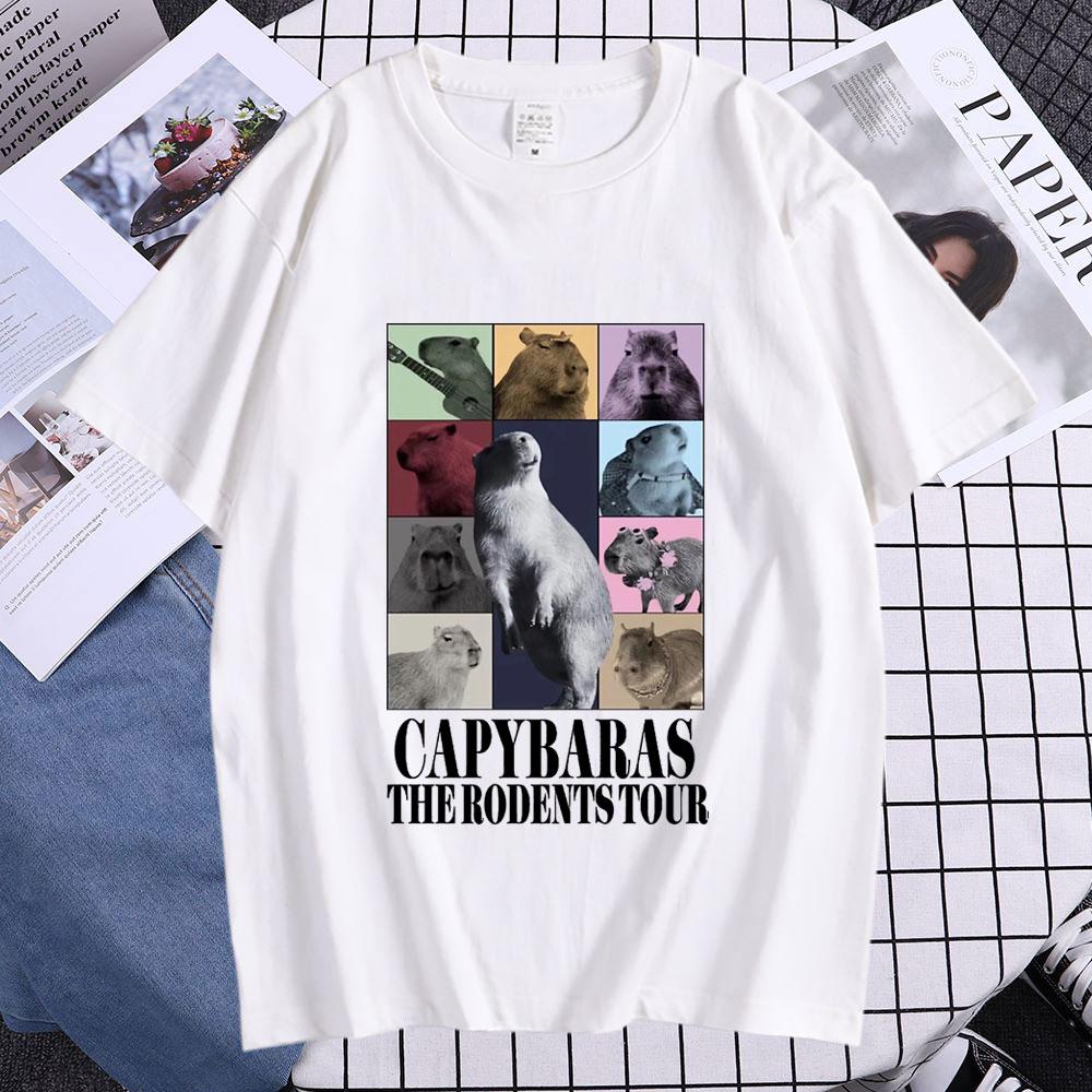 Funny Capybara The Rodents Eras Tour Meme Graphic T Shirt Summer Unisexs Womens Vintage Fashion Tshirt Casual Oversized T Shirts