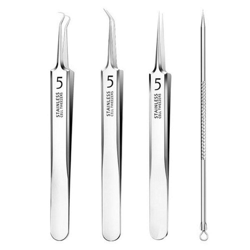 Ingrown hair removal 4-piece set Hands, legs, eyebrows, plucking, tweezers, extractor, precision