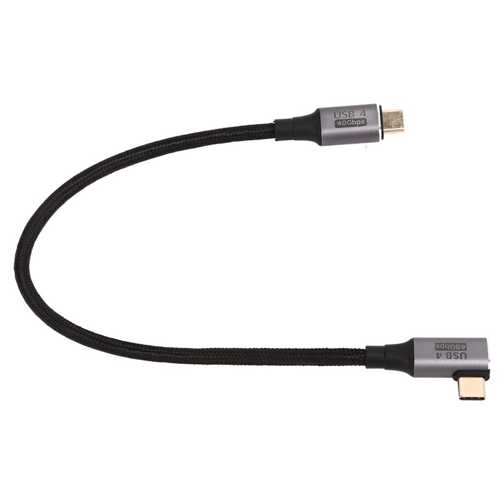 0.3m Type C to Type C Cable 40Gbps Right Angle High Flexibility USB Charger Cable for Charging Transmission