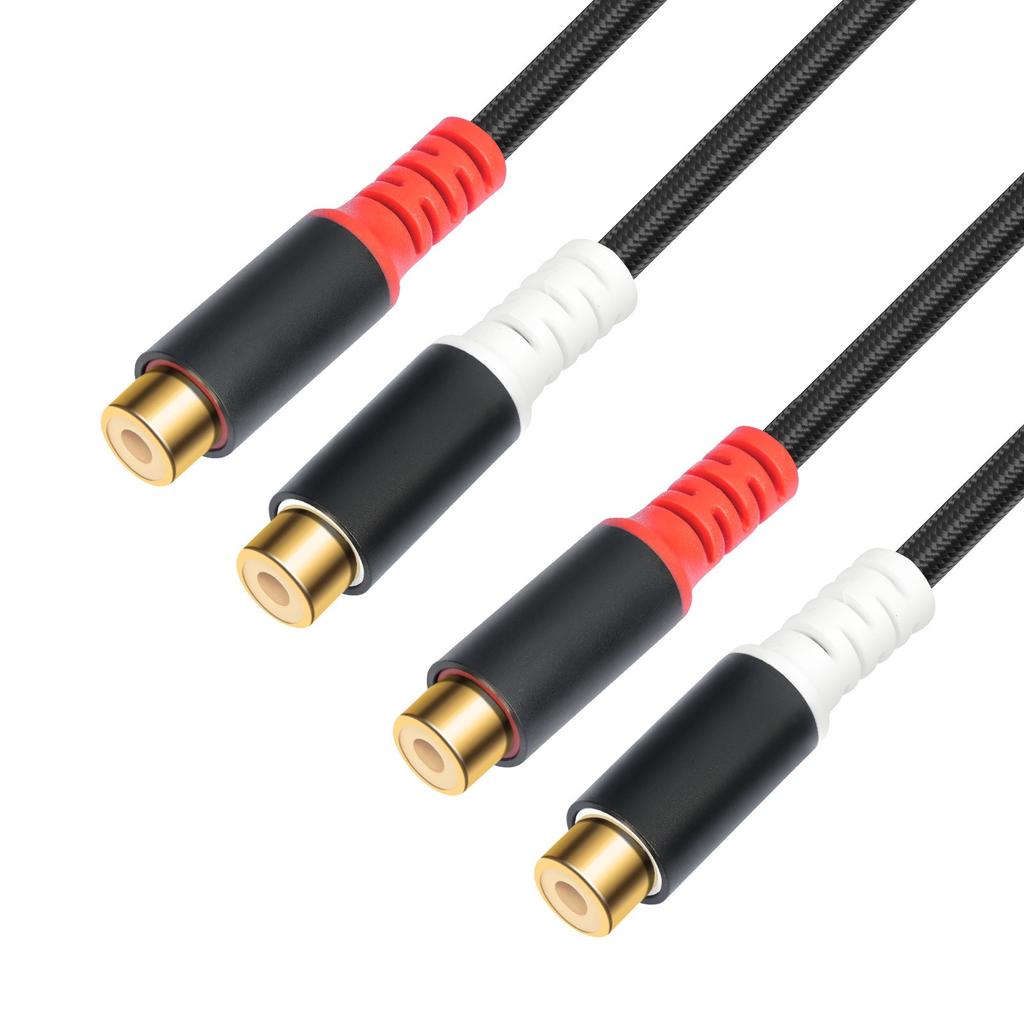 80cm 2RCA Female to Female Sound Cable with Aluminum Foil Shielding for Enhanceds Sound Claritys