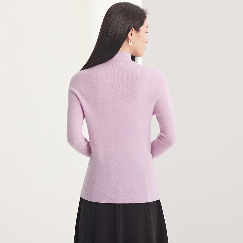 FAPAI Women's 100% Lambswool Slim Fit Semi-High Neck Sweater