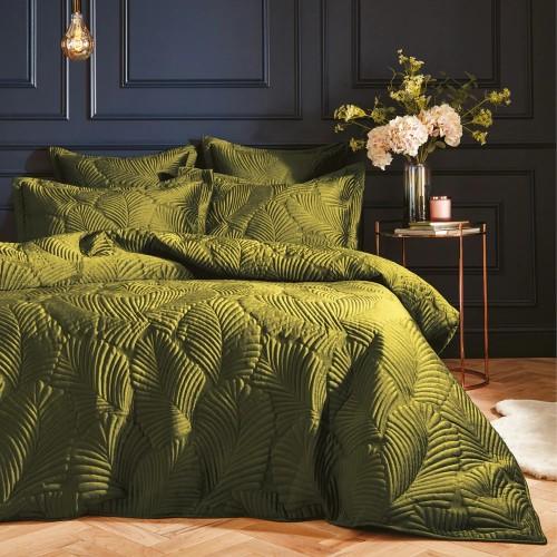 Paoletti Palmeria Velvet Quilted Duvet Cover Set