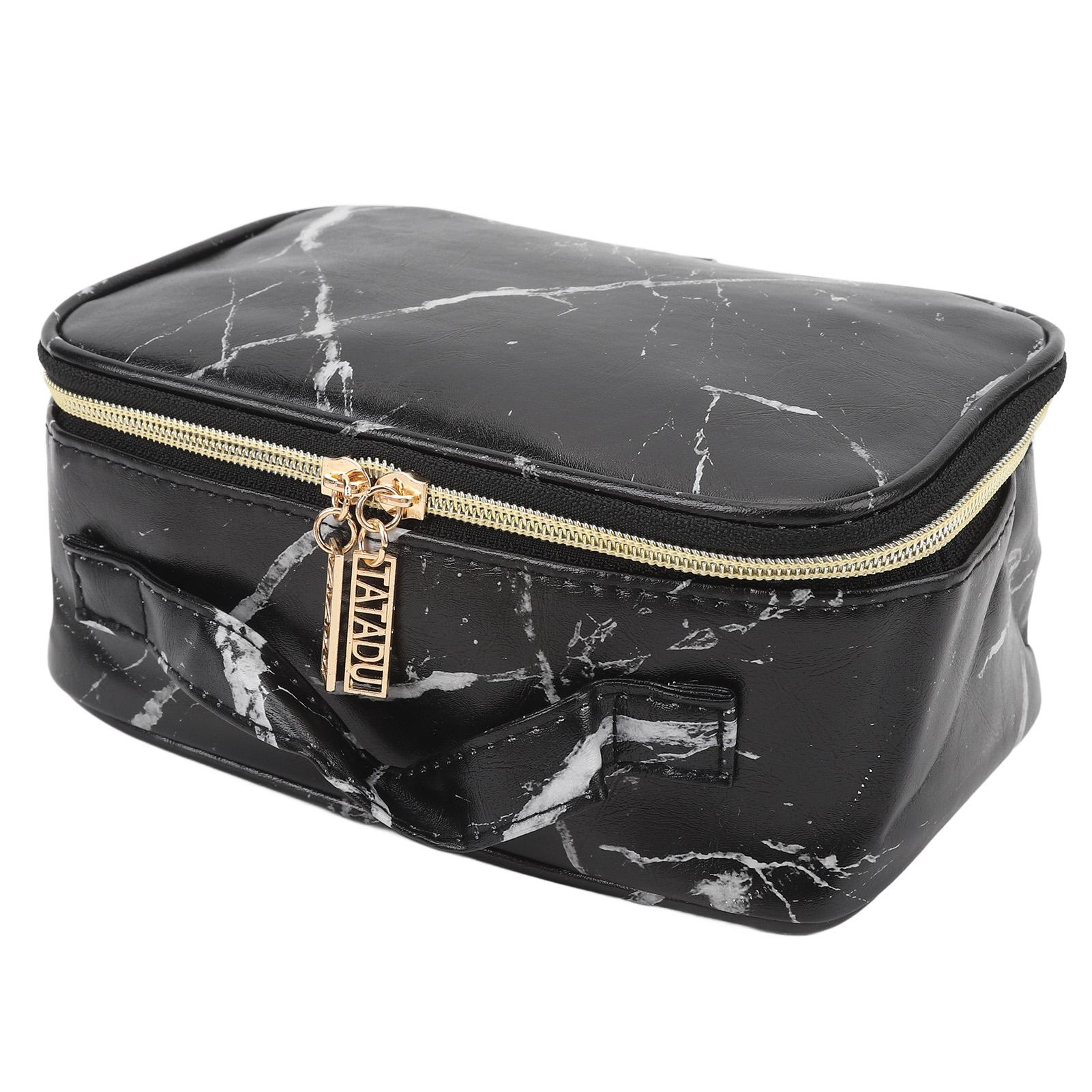 

Мраморная косметичка большой емкости портативная водонепроницаемая косметичка из искусственной кожи для туалетных принадлежностей черная