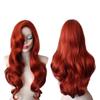 Red Retro Curls Long Wig For Women Cosplay Party Halloween Costume