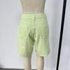 Women's High Waist Striped Plus Size Denim Shorts