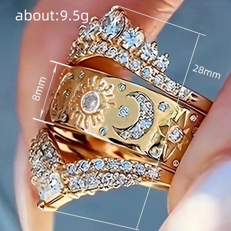 Classic Copper Alloy Zircon Ring Ladies Jewelry Wedding Promise Party Gift
