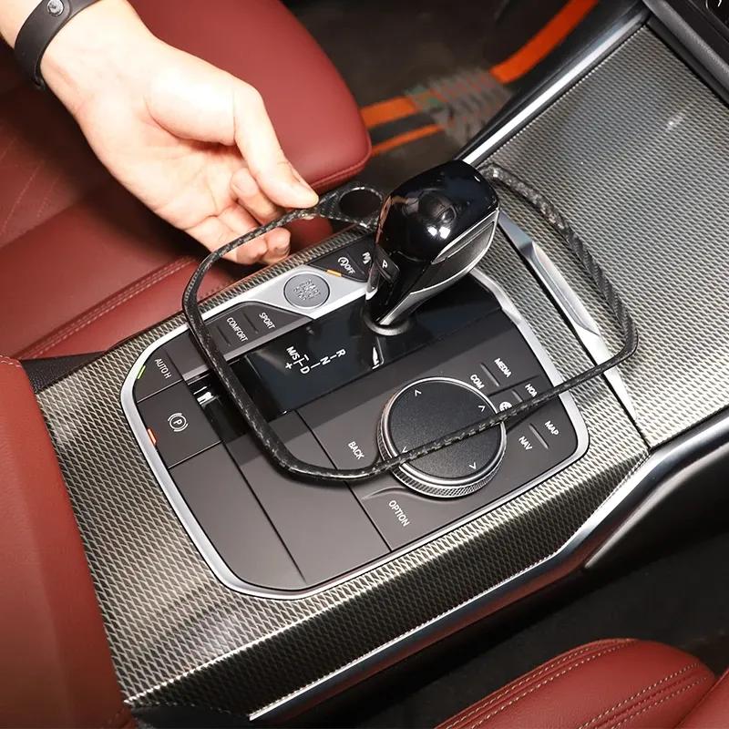For BMW 1/2/3/4/8 Series Z4/X3/X4/X5/X6/X7/XM/M2/M3/M8/X3M/X4M/X5M/X6M/i3/ix3/i4 carbon fiber Central control gear panel cover