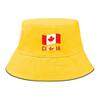 Flag of Canada Print Bucket Hat , Maple Leaf Fisherman Hat Polyester Casual Solid Color Basin Cap