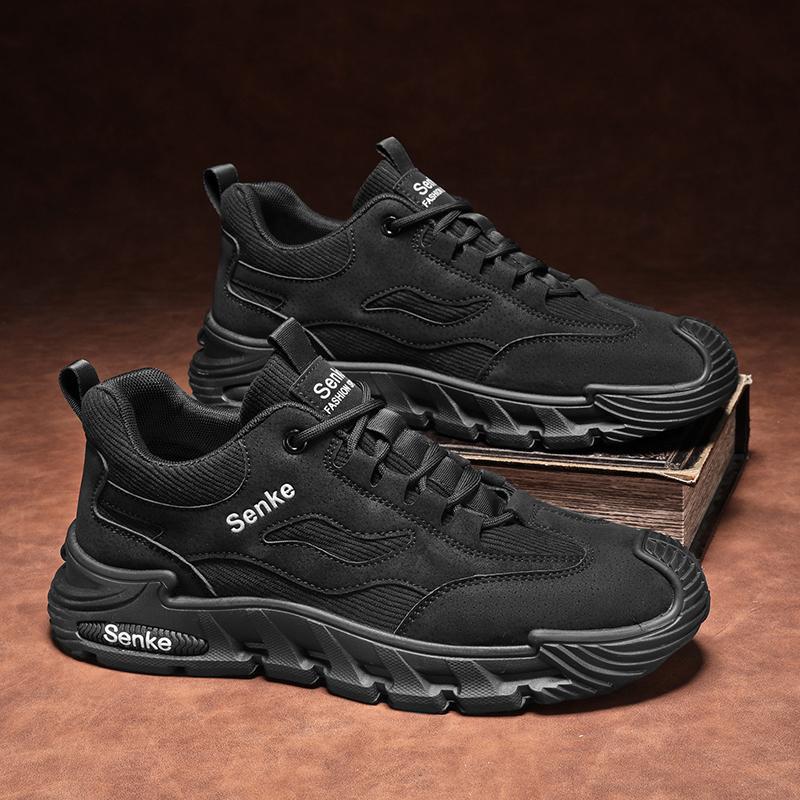 

Four seasons low-top retro labor insurance shoes outdoor platform non-slip moisture shoes fashion trend men s casual shoes men s shoes 39 чорний