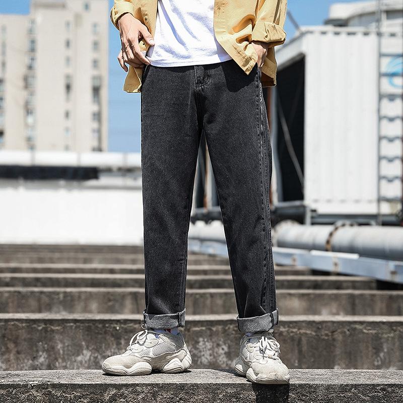 

Весенние новые популярные брюки с вышивкой маленькими буквами, мужские брюки в Корейском стиле, простые широкие брюки, мужские повседневные брюки 36