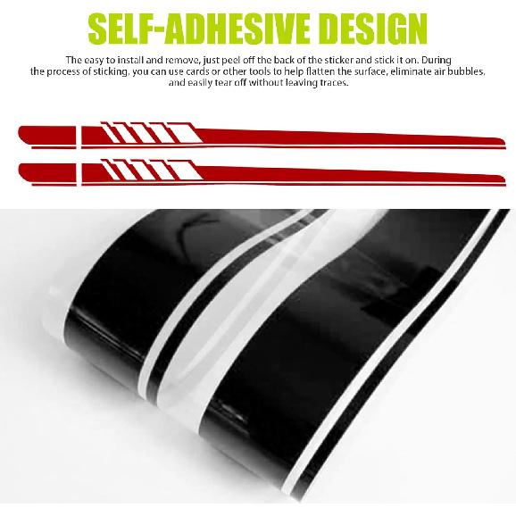 2 PCS Car Side Skirt Decals, 88.58" X 4.52" Long Stripes Stickers, PVC Auto Personalized Stickers, Waterproof Body Decoration, Universal For Most