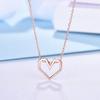 Hollow Love Heart-shaped Necklace for Women, Japanese and Korean Fashion Temperament, Personalized and Versatile Peach Heart Pendant Collarbone Chain