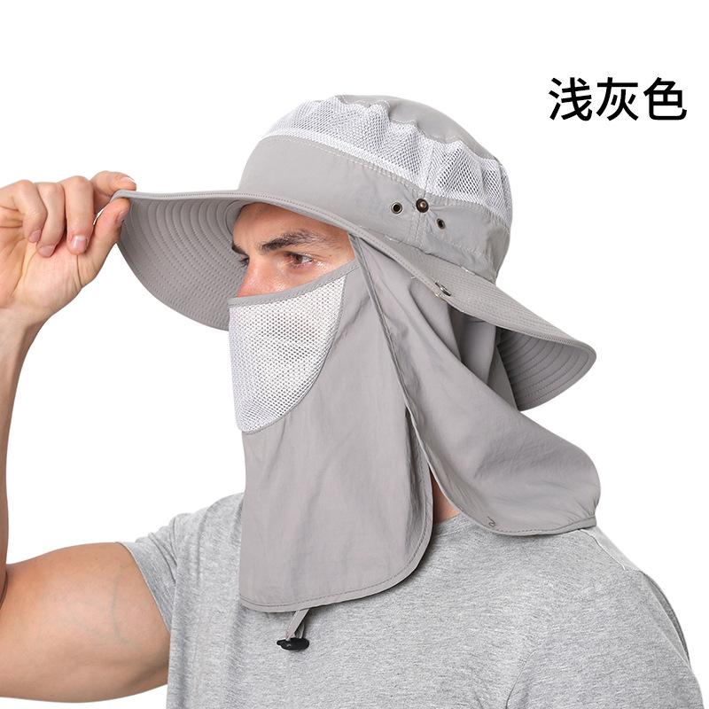 Sunshade Sunscreen Bucket Hat Men's Outdoor Large Brim Waterproof Quick-drying Fishing Hat Summer UV Protection Sun Hat