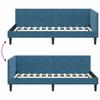 Corner Bed Frame with Headboard Blue 80 Cm X 200 Cm Velvet