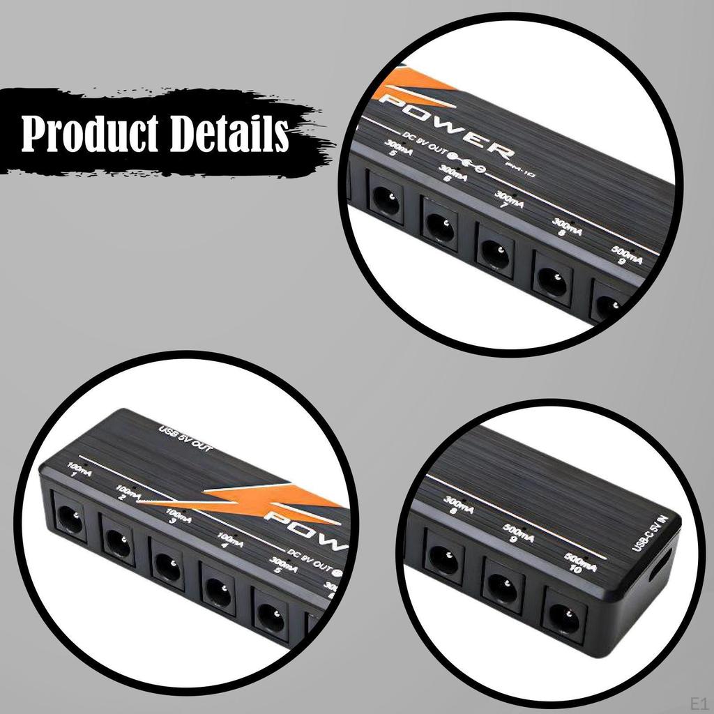 Guitar Supply 10 Isolated Outputs Short Circuit Protection PP Material Portable Design with