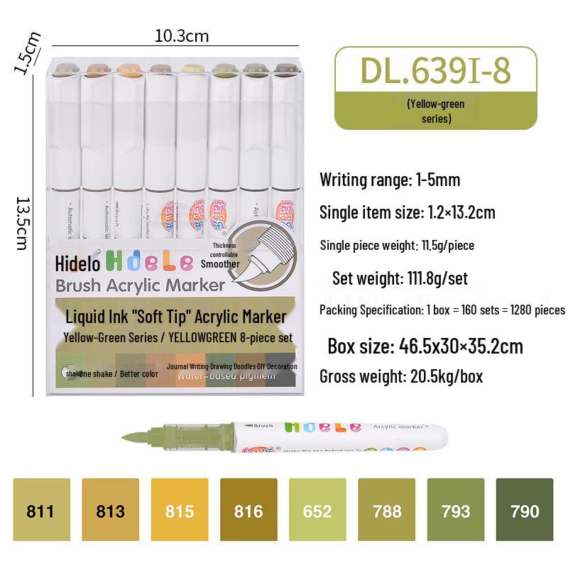 Huideluo Soft-tip Marker Set: Liquid Ink Acrylic Art and Journal Drawing Pens for Students