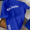 Unisexs Summer Cotton Fashion Los Angeles Letter Printed Loose Large Casual Comfortable Round Neck Short Sleeve Tshirt Top