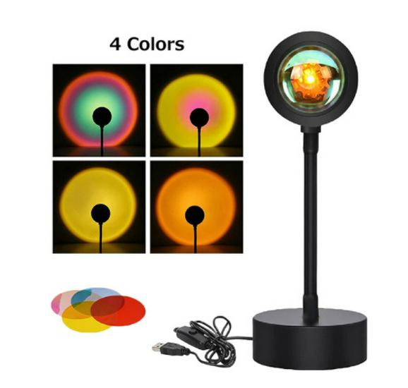 

Smart Remote Controlled Color-Changing Sunset Lamp - Perfect for Atmosphere and Live Broadcasts with Rainbow Effect