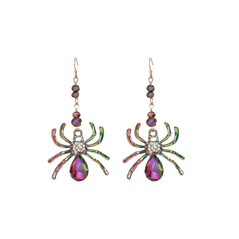 New Exaggerated Gothic Dark Halloween Earrings For Women Simple Personality Punk Black Spider Pearl Stud Earrings Party Jewelry