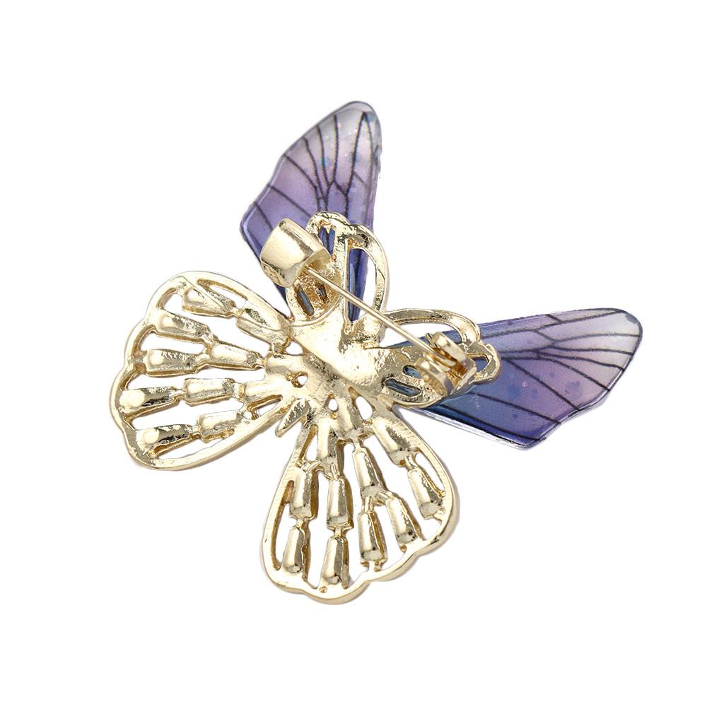 Coat Collar Pin Korean Style Badge Clothes Accessories Women Brooch Transparent Wings Butterfly