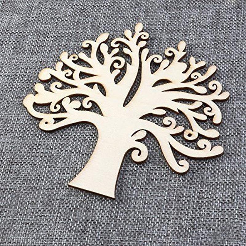 10 Pcs Wooden Tree Embellishments for Wedding Christmas