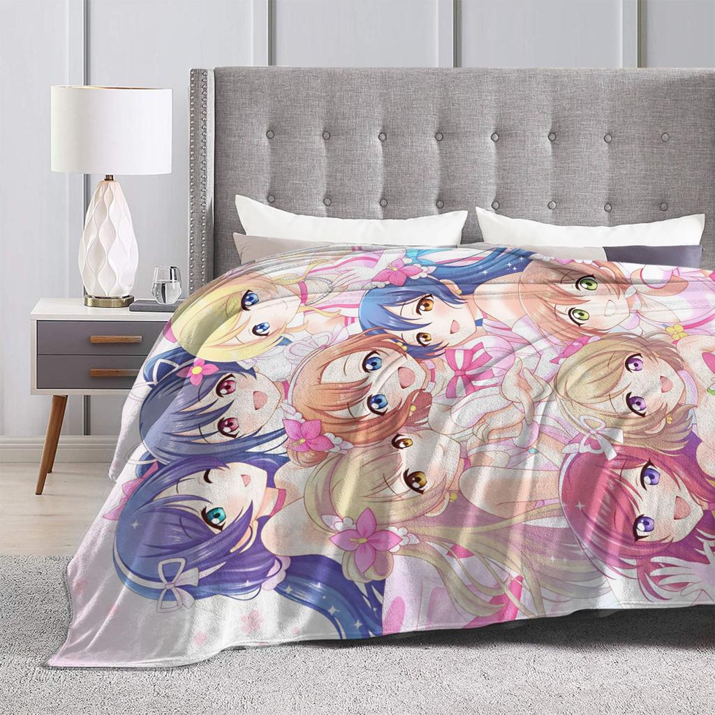 Love Live! Blanket Quality Super Warm Throw Blanket Winter Travel Office Living Room Print Bedspread
