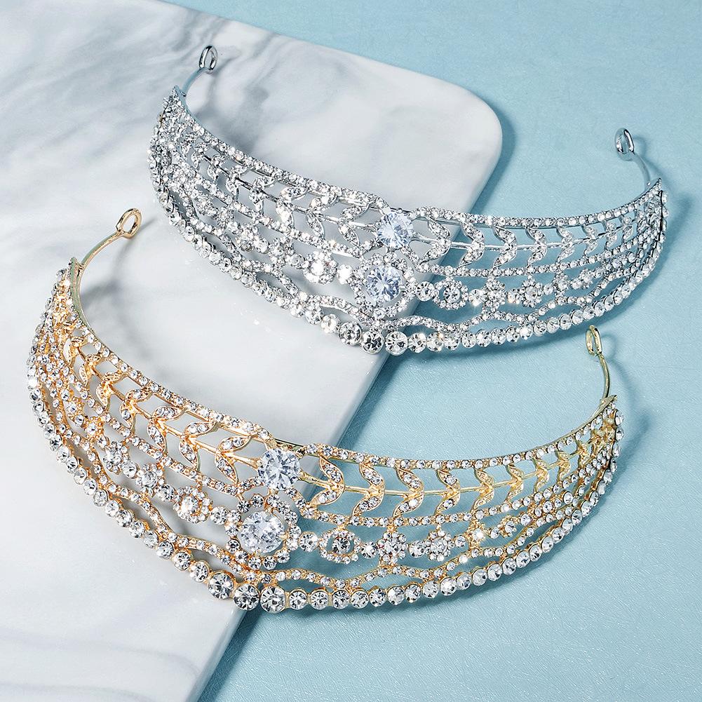 Bridal Headwear High-end Rhinestone Zircon Headband Wedding Dress Hair Accessories New Retro Palace Style Crown