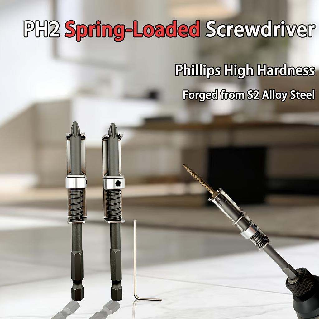 Spring-Loaded Screw Bit Holder | Heavy-Duty Quick Release Adapter | Magnetic Bit Retaining Tool for Impact Drivers & Drills