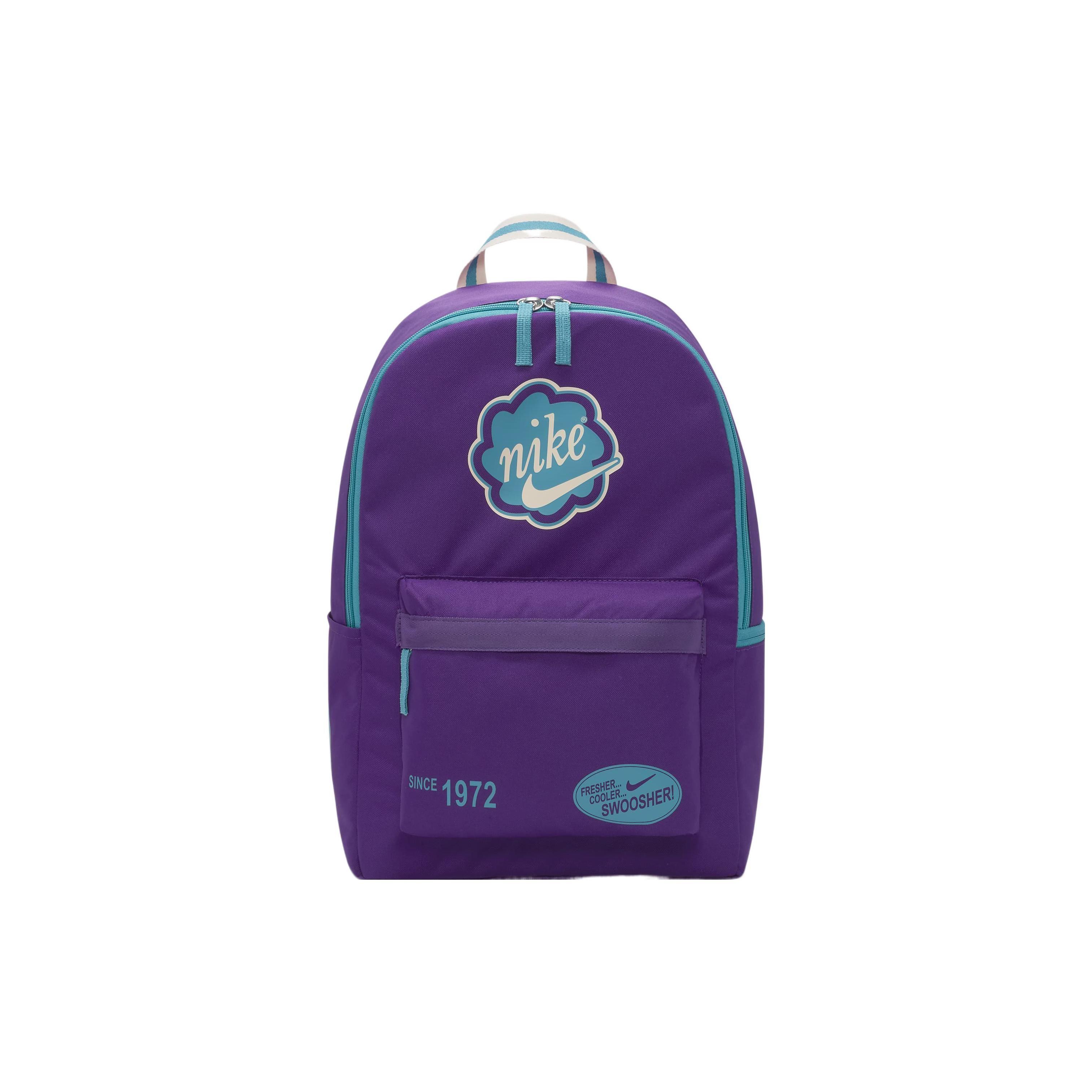 Nike Sports Casual Zipper Large Capacity Polyester Backpack Unisex Backpack Purple FB2841-507 Purple
