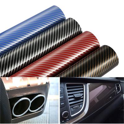 10/30*100cm Vinilo Adhesivo Decorativo para Automóviles Coche Motocicleta DIY Película Envolvente Fibra de Carbono 2D Alto Brillo