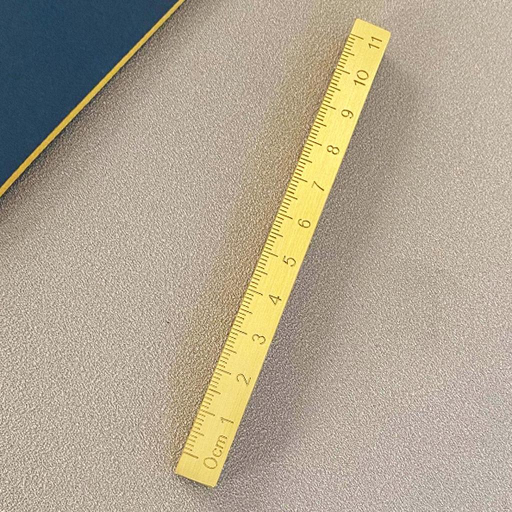 Brass Ruler Paperweight Bookmark Compact Calligraphy Practice Supplies Measuring for Drawing