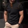 Summer Men's Solid Color Short Sleeved Casual Top