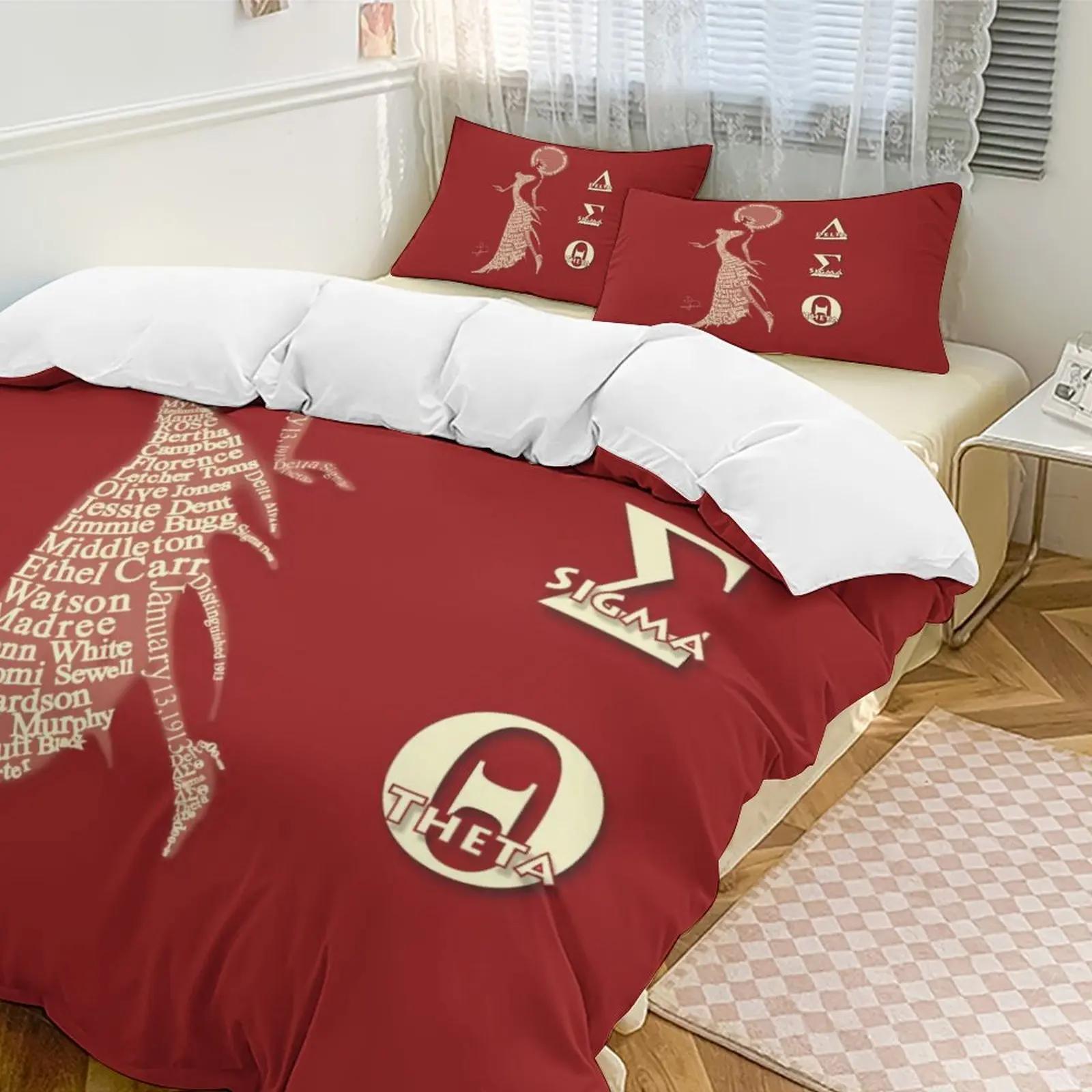 

Delta Sority Sigma Theta DST Beding Set Young Boys Young Girls Twin Quen Sized Dimensions Soft Duvet Cover Pilowcase Bed Children Kids Adult People 135*200cm Eu-Single