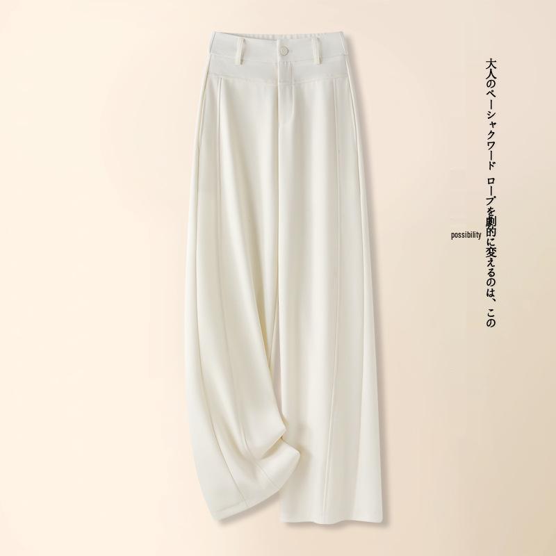 2026 New Women s Off-White Wide-Leg Tencel Suit Pants: Stylish, Versatile & Drapey for Early Spring L