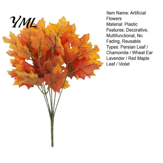 All Occasion Gift for Her Autumn Artificial Flowers Bouquet, Realistic Plastic Floral Arrangement with Layered Quirky Fun Decor Living Room Leaves And