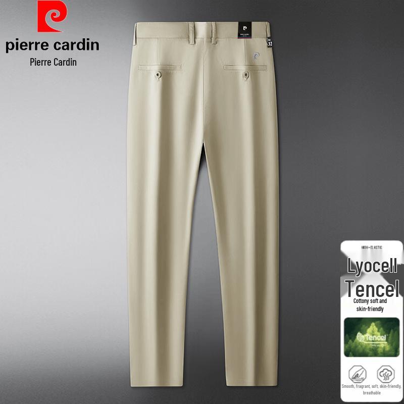 Pierre Cardin Men s Lyocell Blend Straight-Leg Casual Trousers 30