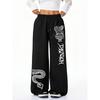 Womens High Street Hip Hop Loose Straight Leg Casual Pants