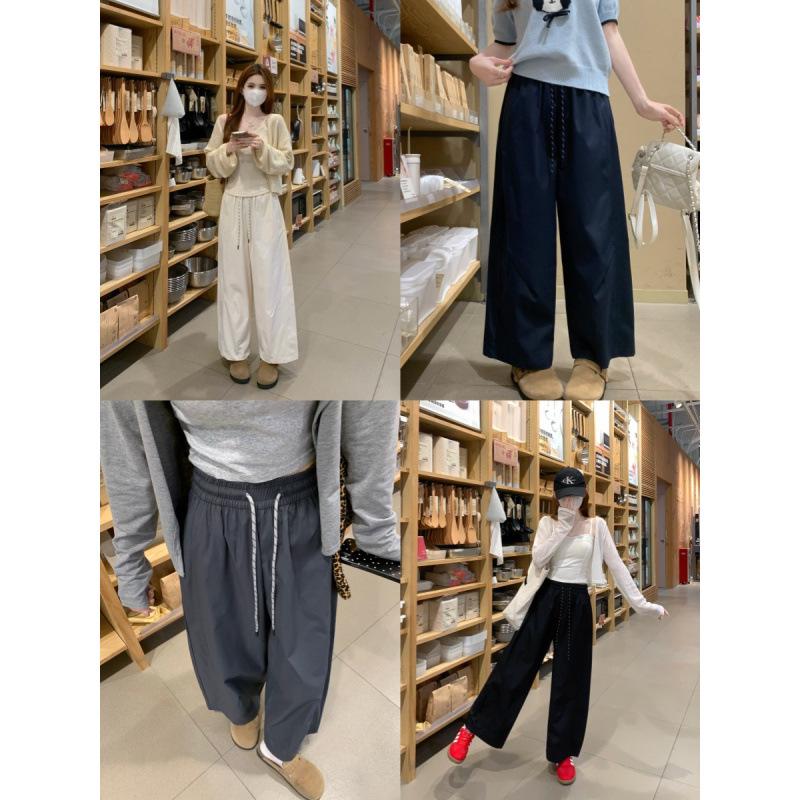 Women's Slimming Wide-Leg White Nine-Point Pants - Quick-Dry, Versatile, Casual