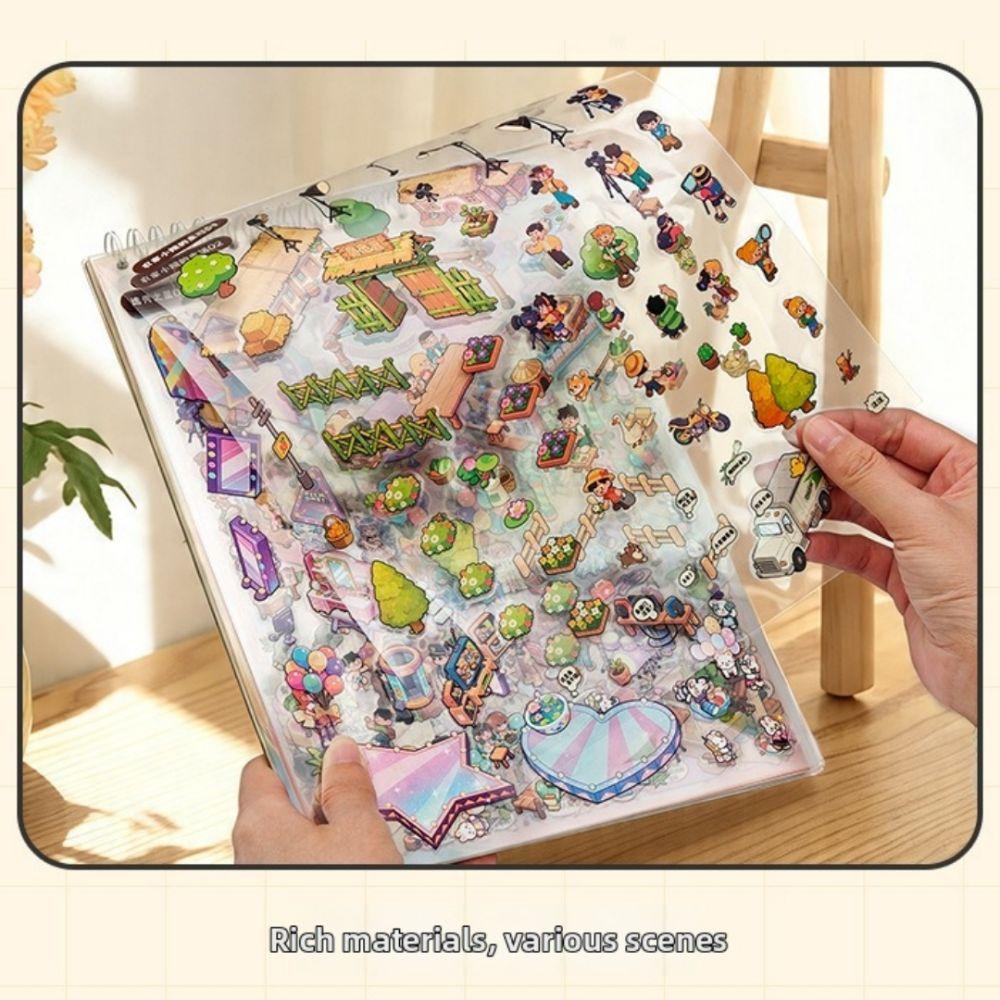 PET Mini Scene Stickers Variety Show 3D Decorative Stickers New Stacking Sticker for Journals