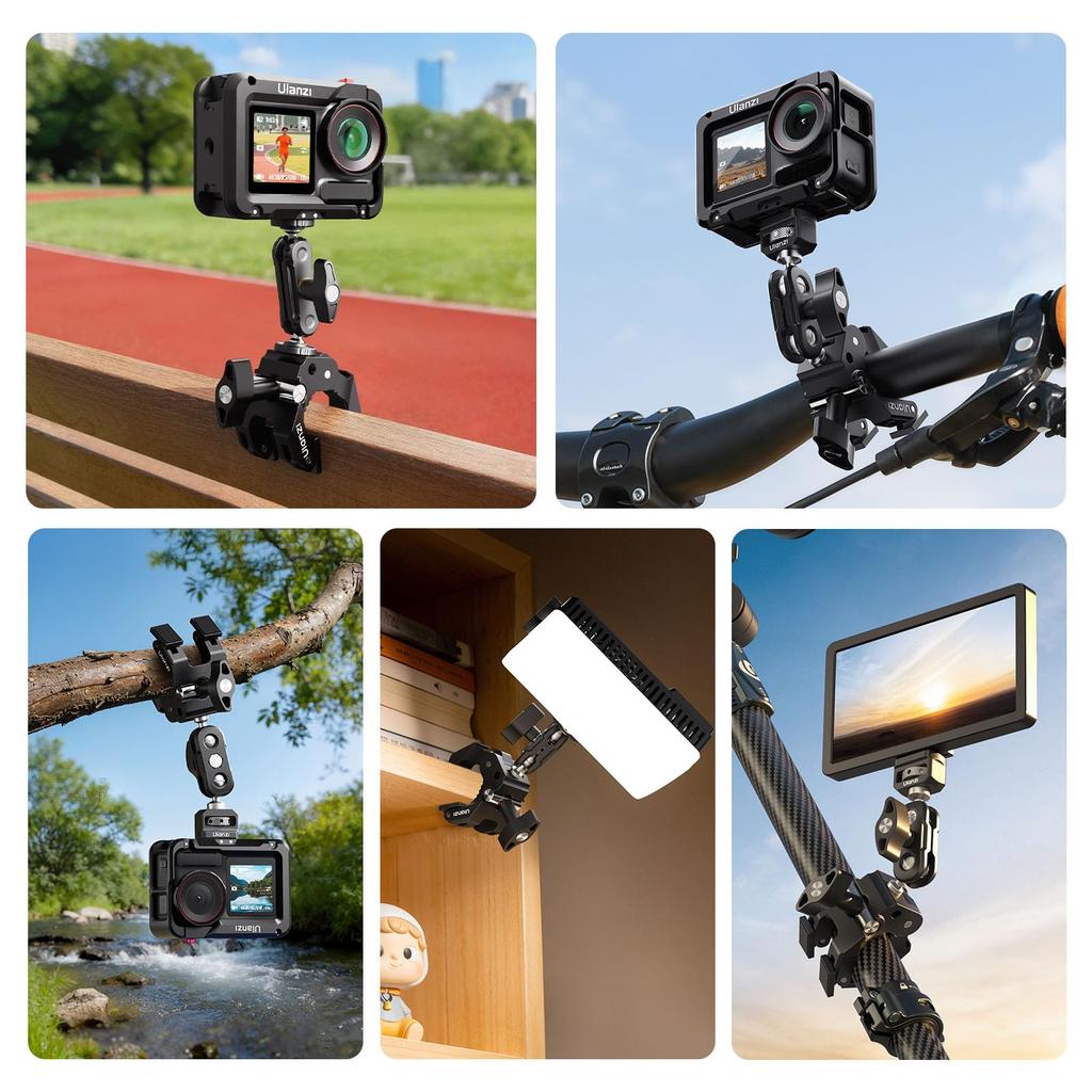 Ulanzi CO78 Super Clamp Camera Mount New Model with Cold Camera Gripper Clip GoPro Compatible with Action Cameras [2026 3-Claw Structure] Shoe,