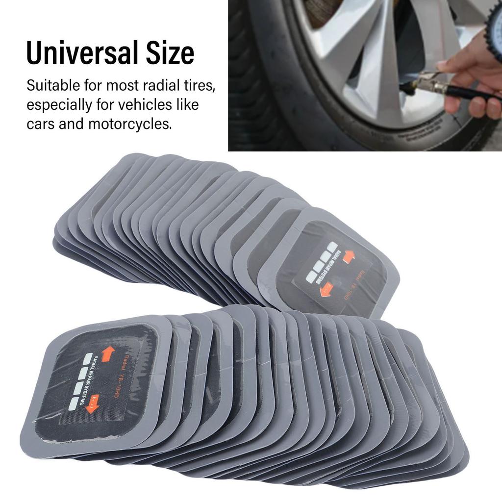 40PCS Tire Puncture Patches Radial Tire Repair Patches 65x80mm Rubber Tire Patch Kit for Cars Motorcycles Trucks