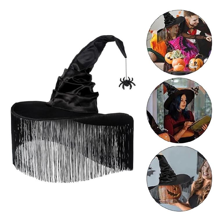 Halloween Party Witch Hat for Women Wide Brims Wizard Hat Girl Headwear