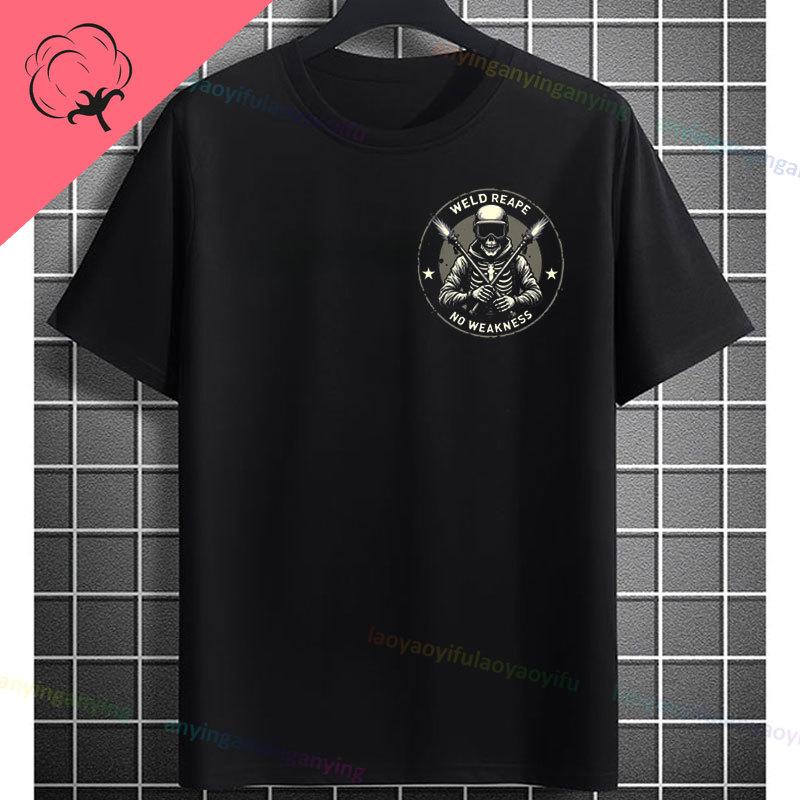UnisexS Welder Graphic TShirt God Guides My Hands Fashion Shortsleeve Pure Cotton Oneck Casual Humor Style Tshirt