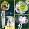 Shower Head Water Saving Flow 360° Rotating W/Fan ABS High Pressure Spray Nozzle