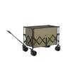Chariot De Jardin Multifonction Pliable 300 L Avec Roues Tout-terrain, Adapté À Une Utilisation Sur La Plage. Vert Militaire